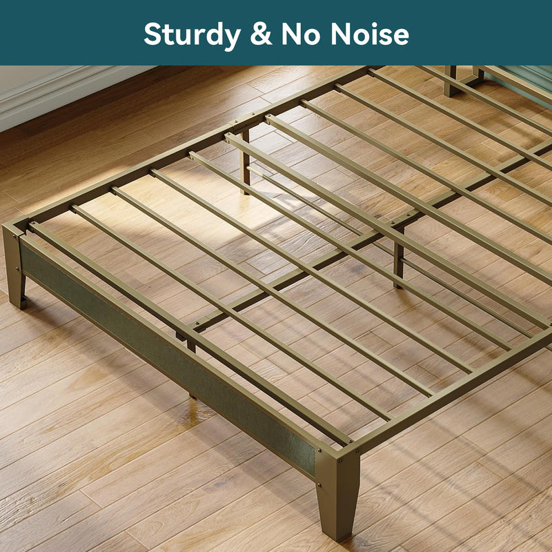 Upholstered Bed Frame Bed Frame, Storage Headboard with Charging Station, No Box Spring Needed