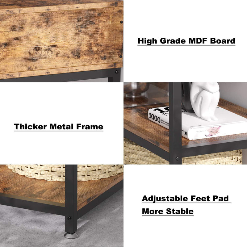 47 Inches TV Stand with Storage Cabinet with Drawers for 55 Inch TV
