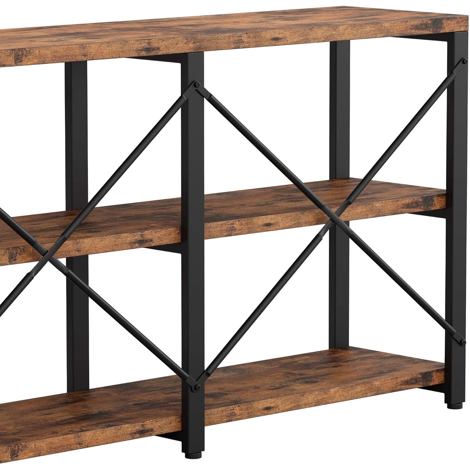 Table Selling Rack Entryway Console Table with 3 Tier Storage Racks, 47 Inch Storage Shel ...