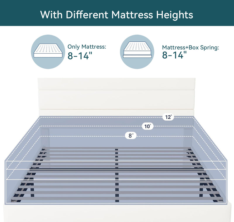 Velvet Platform Bed Frame with Upholstered Headboard Wooden Slats Support, Fully Upholstered Mattress Foundation