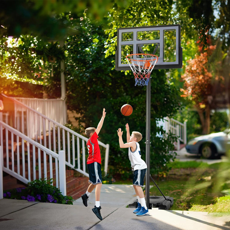 Outdoor Portable Basketball Hoop Adjustable Height Basketball Stand With 44" Backboards and Portable Wheels