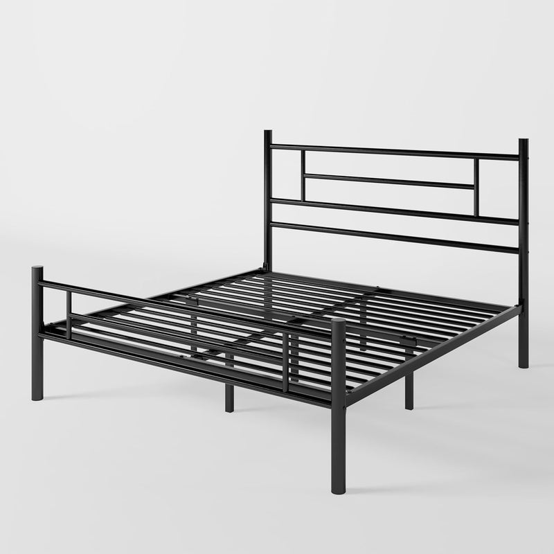 Metal Platform Bed Frame Black Bed Frame with Headboard and Footboard, Underbed Storage, Strong Metal Slats Support, Mattress Foundation, No Box Spring Needed