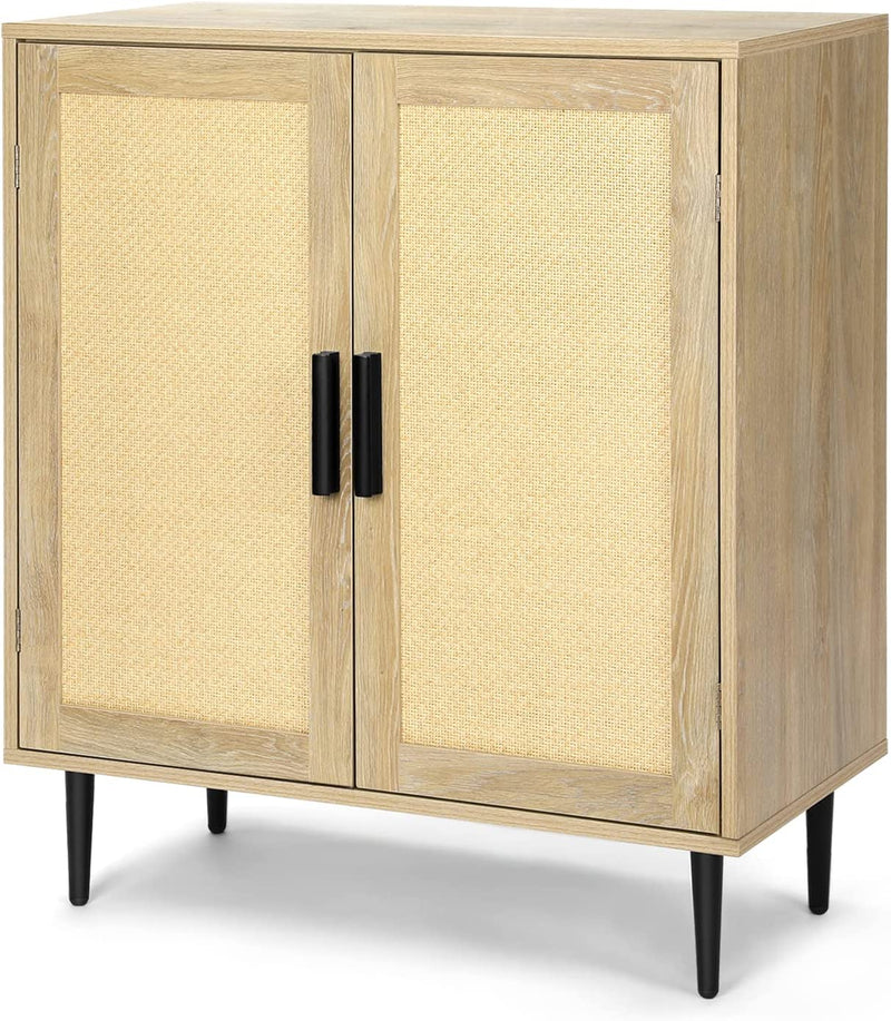 Ohwill Rattan Buffet Cabinet Sideboard Cabinet with Natural Rattan Doors, Buffet Cabinet with Storage for Dining Room, Kitchen, Living Room, Hallway (Natural)