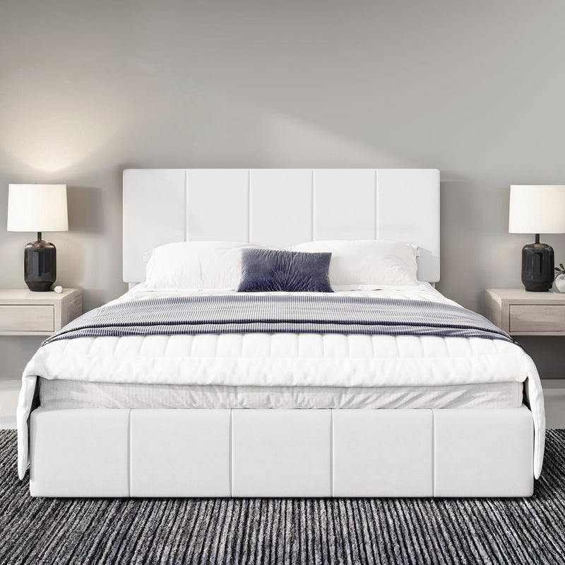 Dutch Velvet Upholstered Platform Bed Frame with Adjustable Vertical Channel Tufted Headboard, No Box Spring Needed