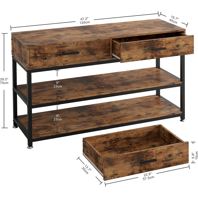 47 Inches TV Stand with Storage Cabinet with Drawers for 55 Inch TV
