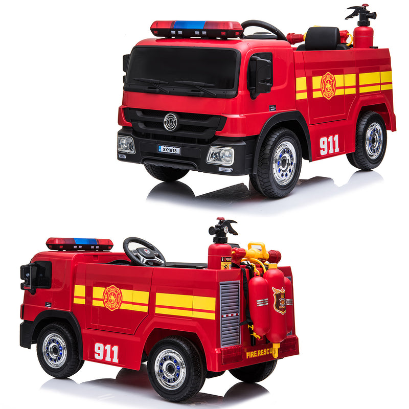 Ride On Fire Truck Electric Car Remote Control 12V Battery Toddler Power Driving Car