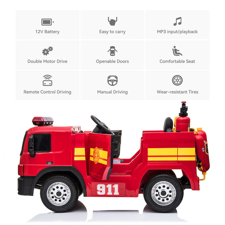 Electric Car Remote Control Ride On Fire Truck Kids Electric Car