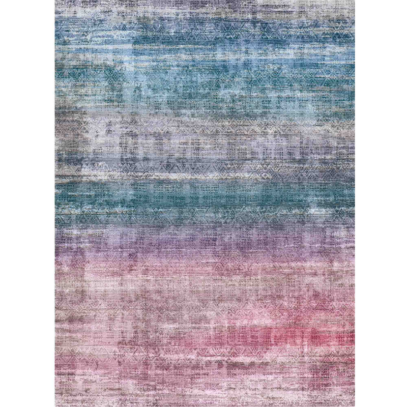 Orchid Mist Washable Area Rug, Soft Low-Pile, Non-Slip & Stain-Resistant Easy-Care Carpet