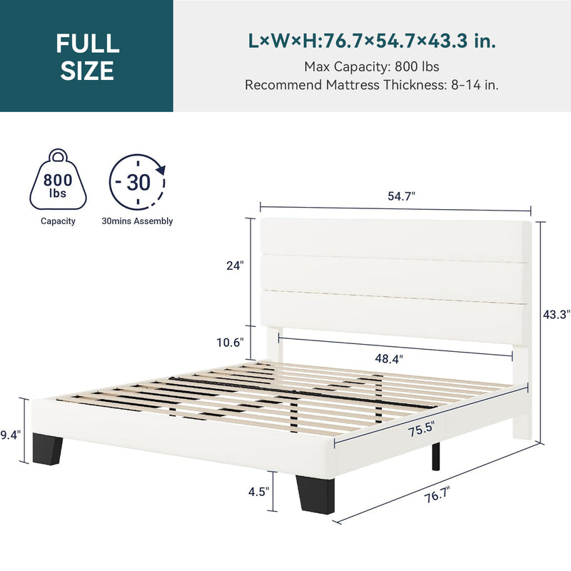 Velvet Platform Bed Frame with Upholstered Headboard Wooden Slats Support, Fully Upholstered Mattress Foundation