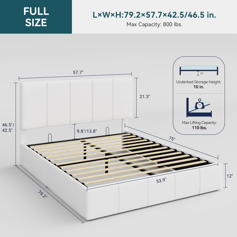 Adjustable headboard close-up with height measurement markings.