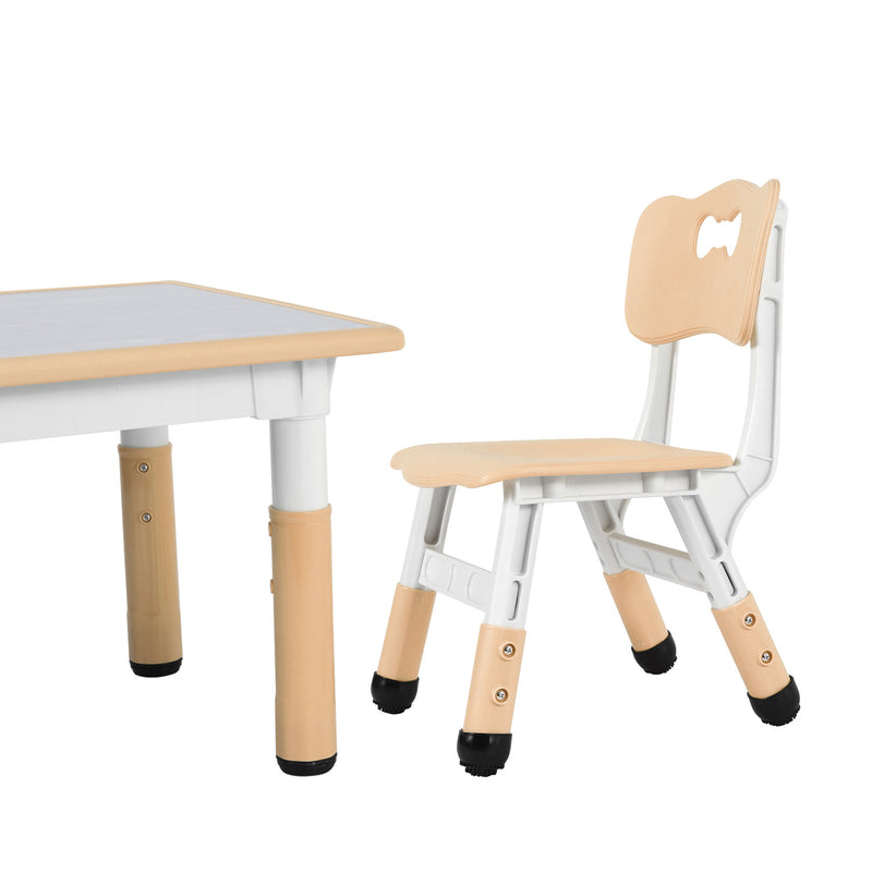 Kids Study Table and Chair Set Height Adjustable for Reading, Drawing, Eating