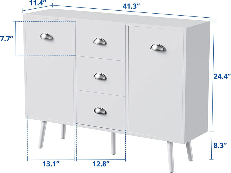 Storage Cabinet, 41" W x 33" H Accent Buffet Cabinet with 2 Doors & 3 Drawers